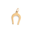 Italian Engraved Horseshoe 9k Gold Charm