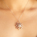 Victorian Diamond Starburst Pendant Necklace