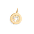 Libra Fluted Disc 14k Gold Zodiac Charm