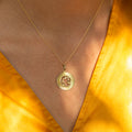 Libra Fluted Disc 14k Gold Zodiac Charm