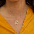 Libra Fluted Disc 14k Gold Zodiac Charm