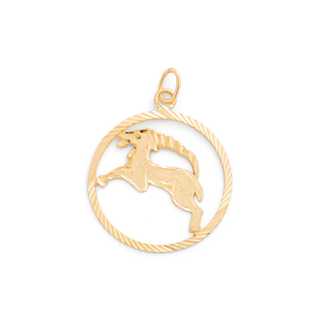 Large Capricorn 14k Gold Zodiac Charm