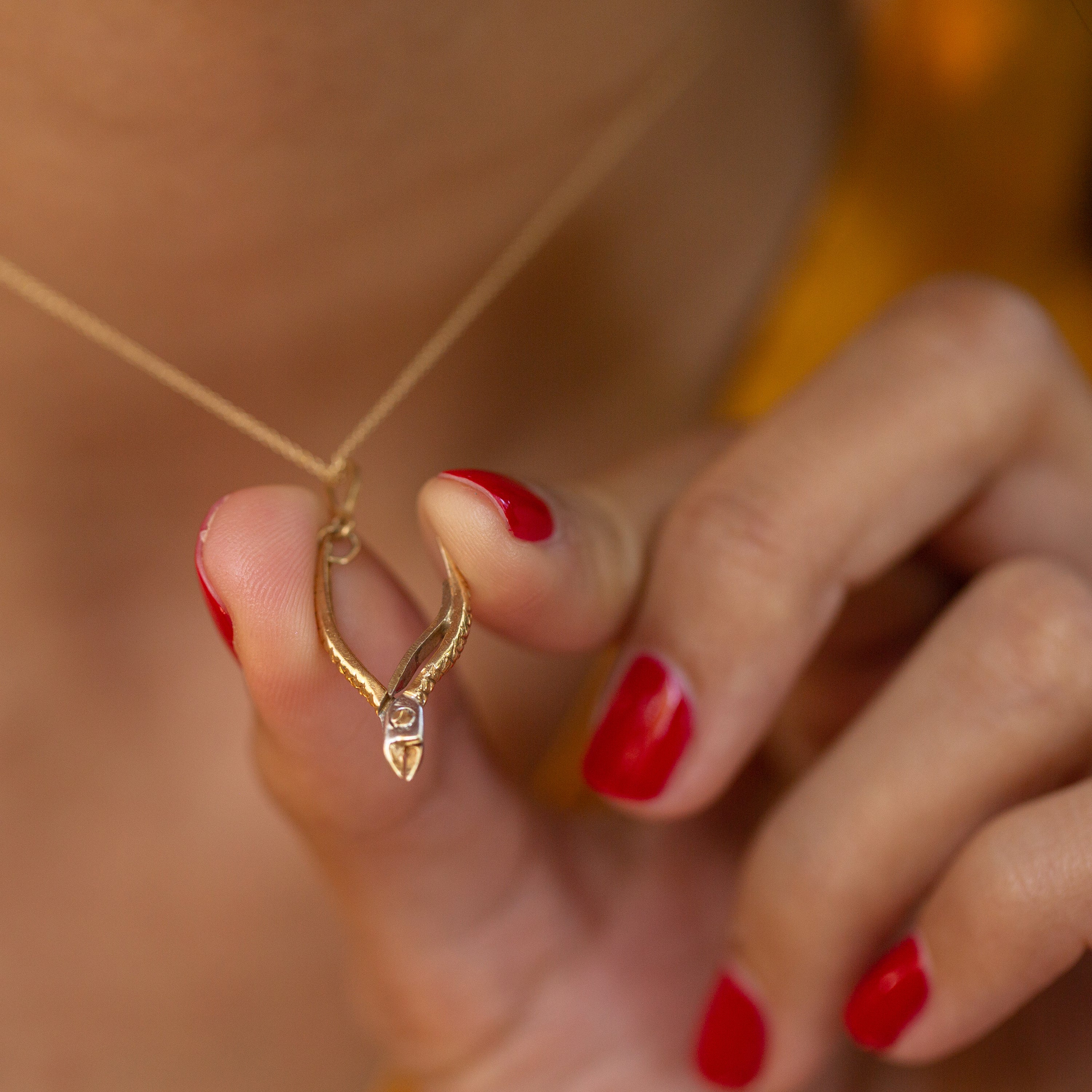 Movable Manicure Tool 14k Gold Charm