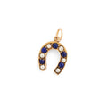 Lapis, Pearl, and 14k Gold Horseshoe Charm