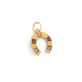 Pearl, Ruby, and 14k Gold Horseshoe Charm