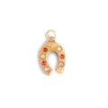Opal, Ruby, And Gold Horseshoe Charm