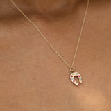 Opal, Ruby, And Gold Horseshoe Charm