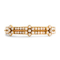 Victorian Pearl and Diamond Flower 18k Gold Bracelet