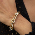 Victorian Pearl and Diamond Flower 18k Gold Bracelet