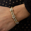 Victorian Pearl and Diamond Flower 18k Gold Bracelet