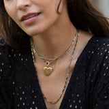 Black Enamel and Pearl 14k Gold 21" Chain
