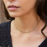 Decorative Box 14k Gold Choker 14.5" Chain Necklace