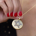 Engraved 14k Gold Locket With Black and White Enamel
