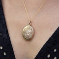 Engraved Floral 10k Gold Locket