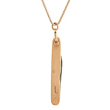 English 9K Gold Foldable Pocket Knife Pendant