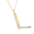 English 9K Gold Foldable Pocket Knife Pendant