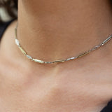 Two-Tone 14k Gold Decorative Link 14" Choker Necklace