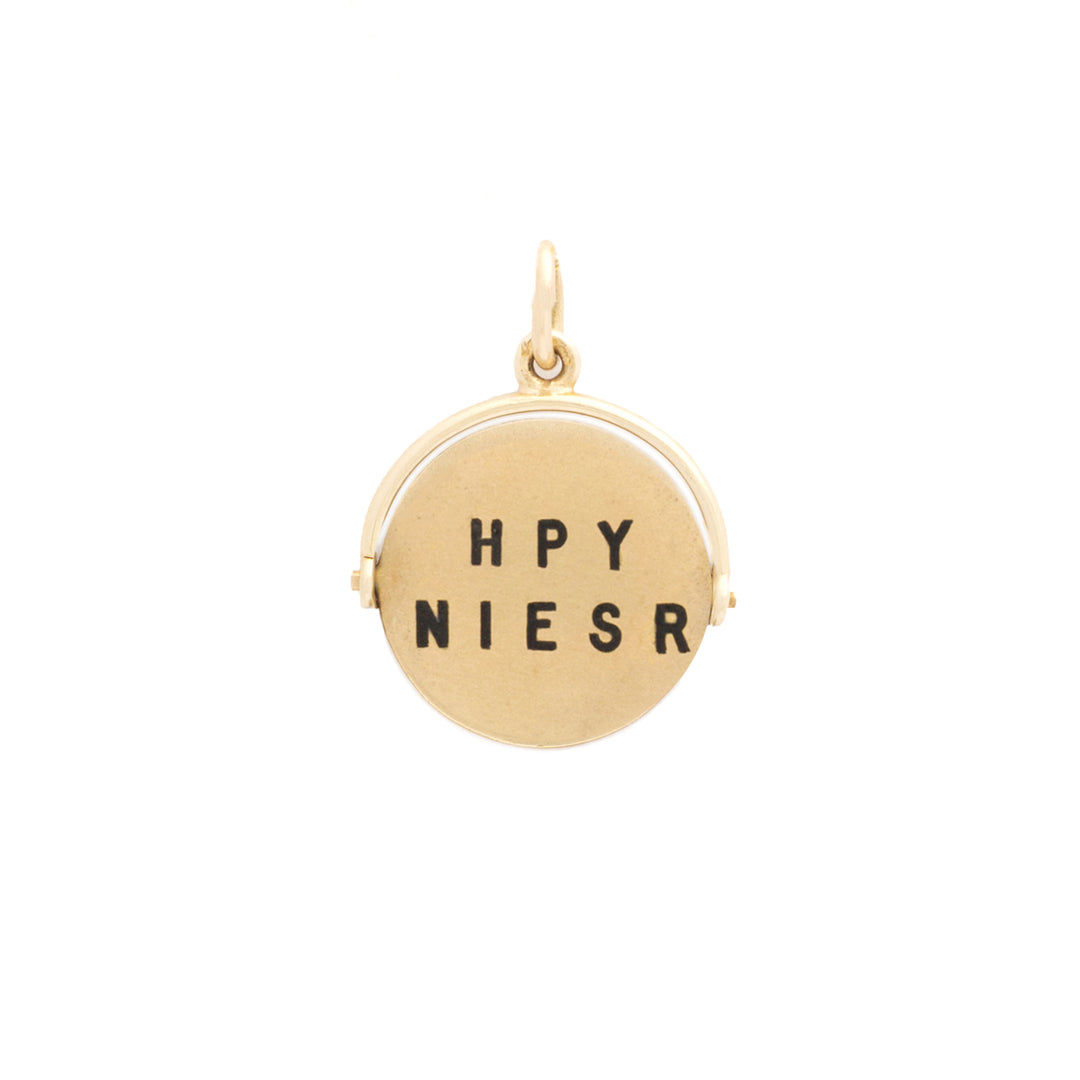 Happy Anniversary 14k Gold And Enamel Spinner Charm