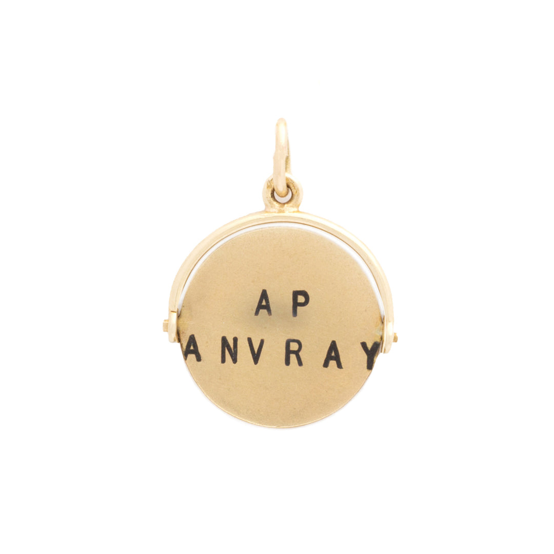 Happy Anniversary 14k Gold And Enamel Spinner Charm