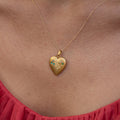 Victorian Turquoise, Pearl, and 18k Gold Heart Charm