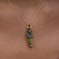 Egyptian Sarcophagus with Mummy Silver and Enamel Charm