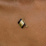 "Knock On Wood" 14k Gold and Wood charm