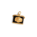 Camera Locket 14k Yellow Gold and Enamel Charm