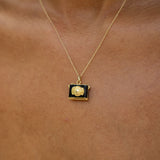 Camera Locket 14k Yellow Gold and Enamel Charm