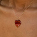 Banded Agate Heart and 14k Gold Charm