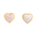 Heart Shaped Mabe Pearl and 14K Gold Earrings