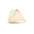 Large Heart-Shaped Mabe Pearl 18k Gold Ring