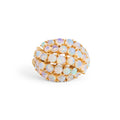 Opal Pavé and 14k Gold Dome Ring