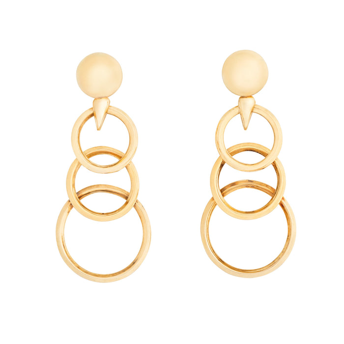 Circular Dangle 14k Gold Earrings