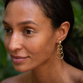 Circular Dangle 14k Gold Earrings