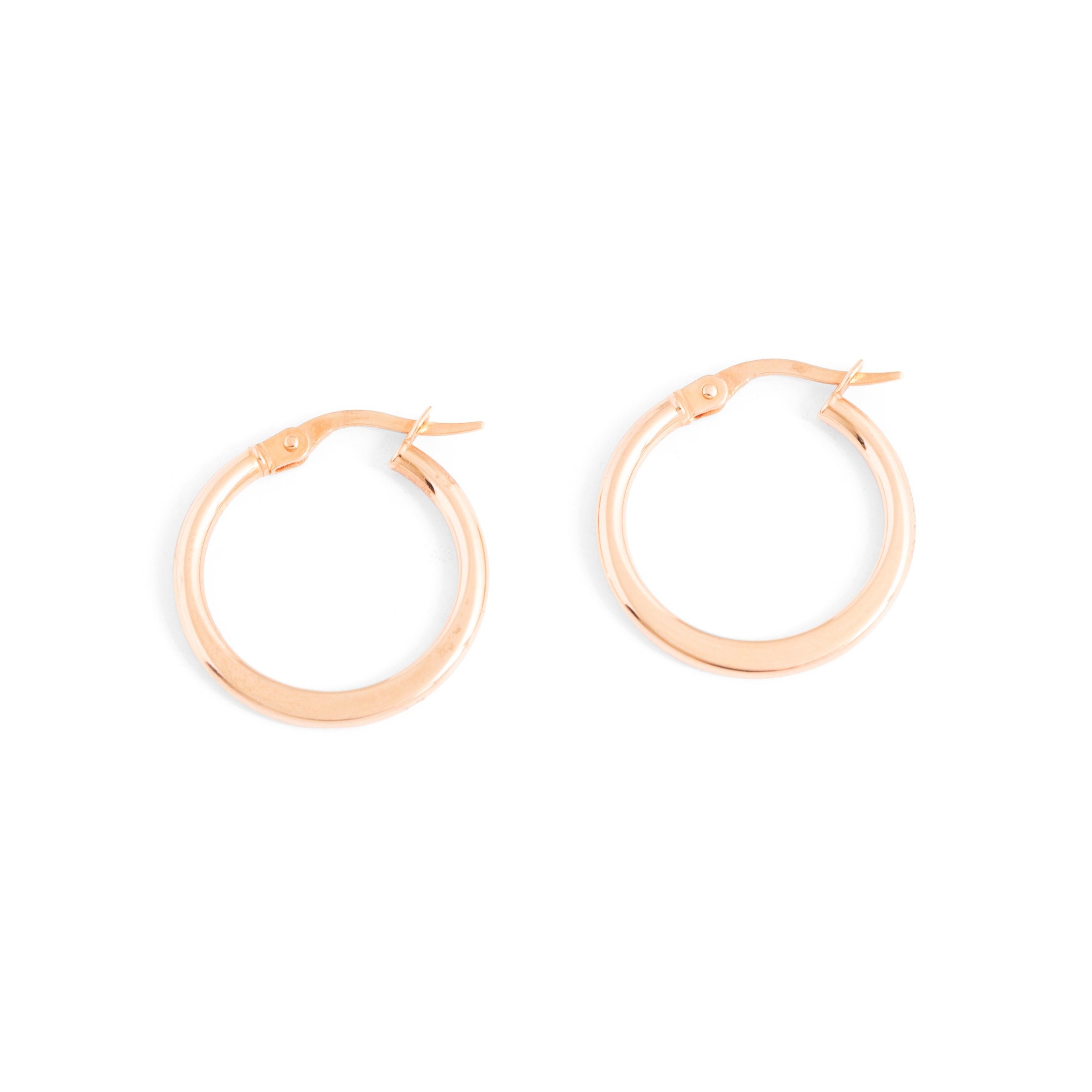 Italian 14k Rose Gold Hoop Earrings