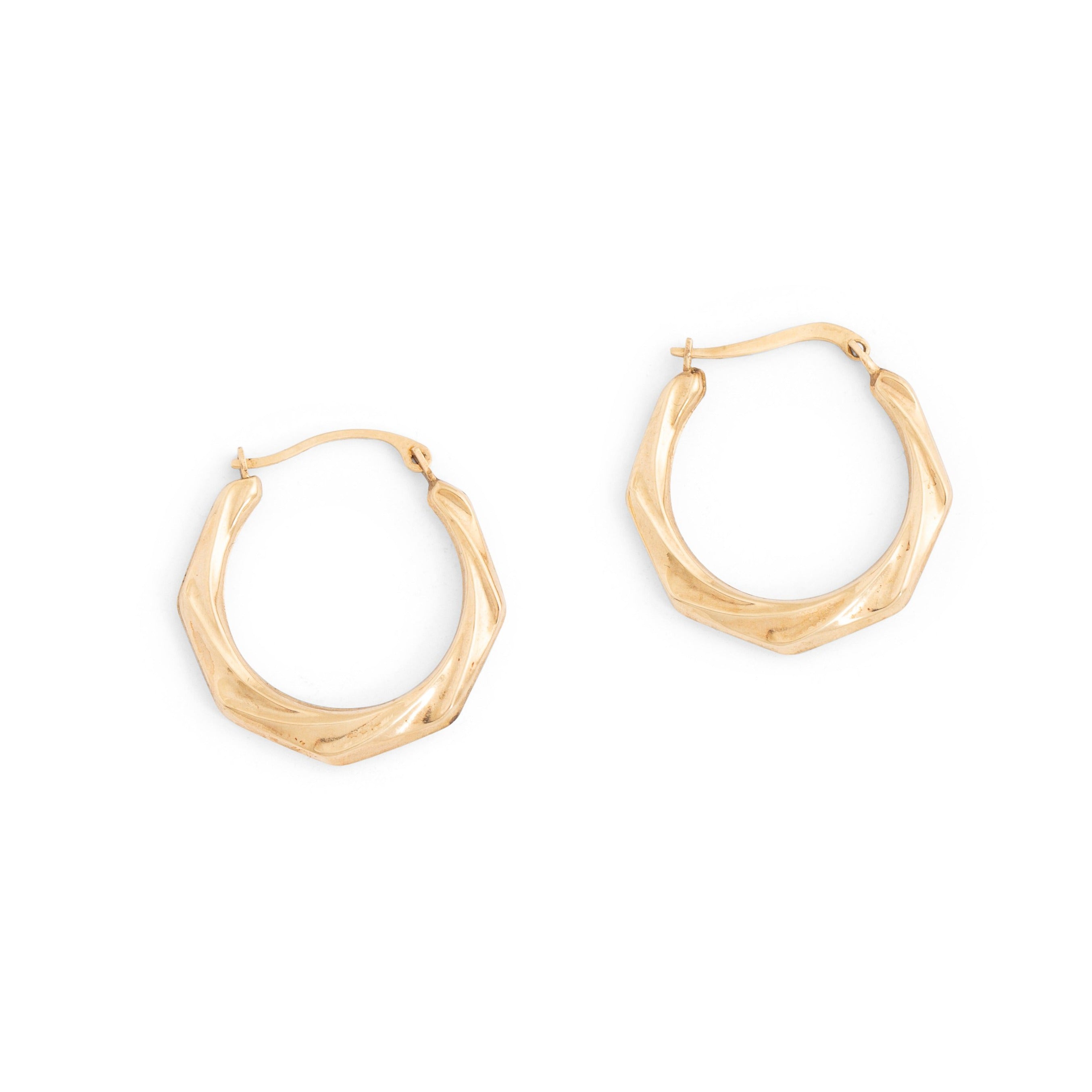 Twisted 14k Gold Hoop Earrings