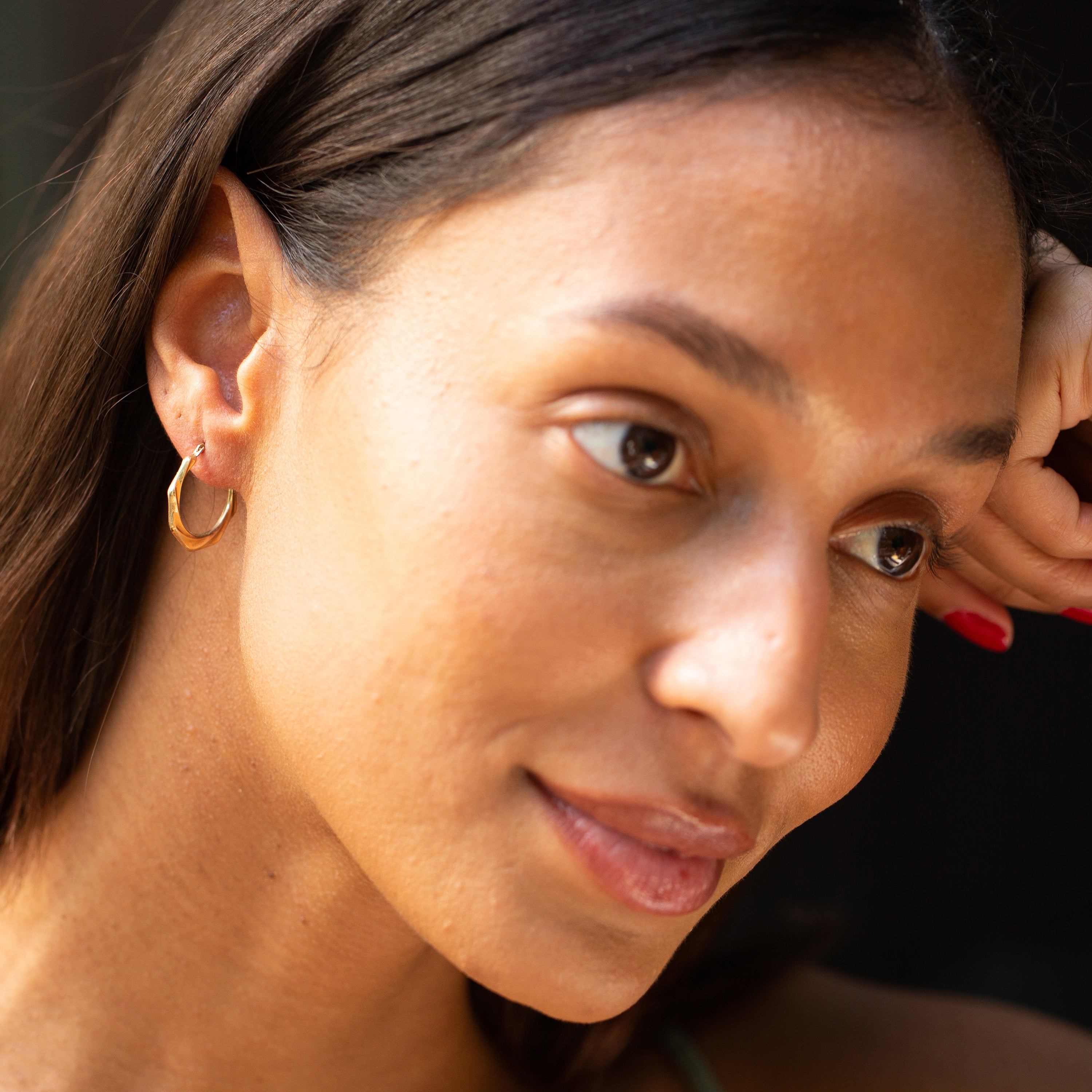 Twisted 14k Gold Hoop Earrings