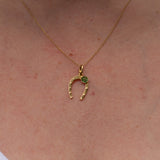 Horseshoe and Clover 18k Gold And Enamel Charm