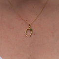 Horseshoe and Clover 18k Gold And Enamel Charm
