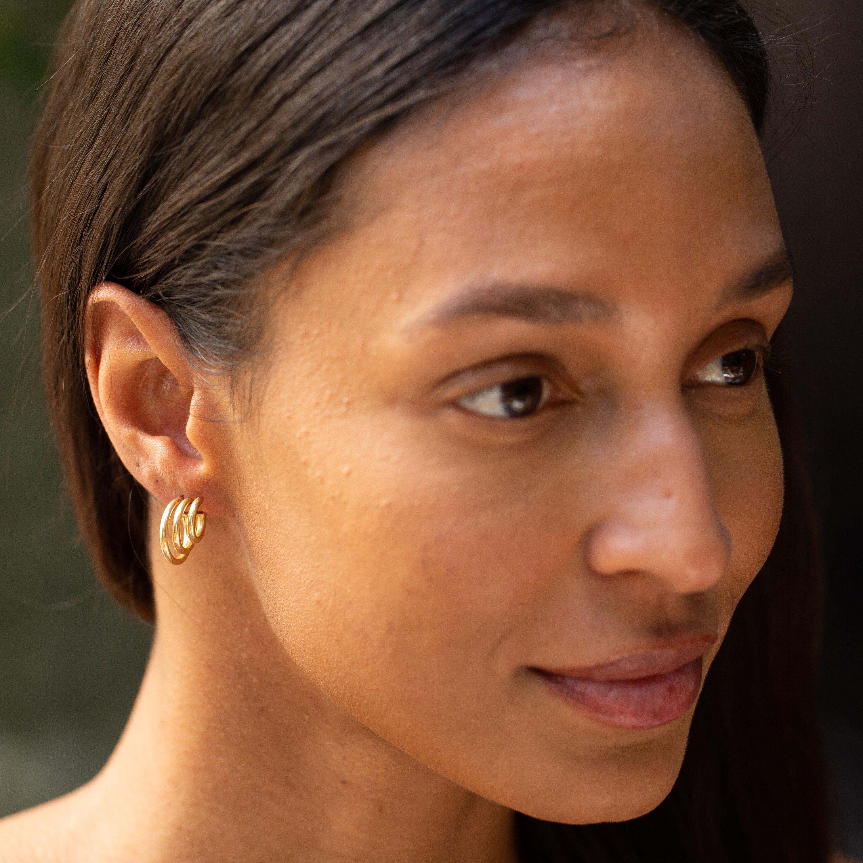 Triple Hoop 14k Gold Earrings