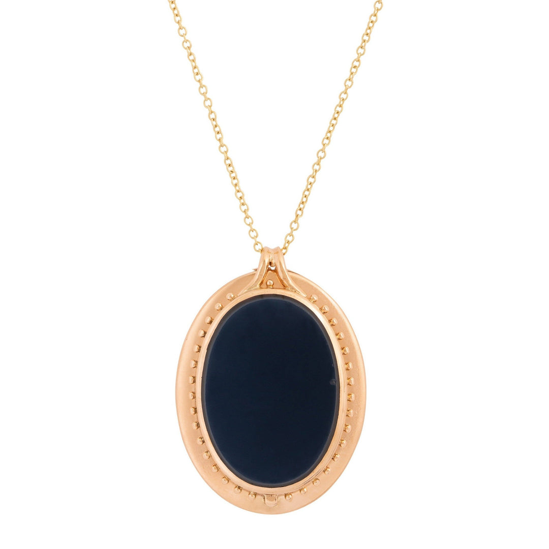 Victorian Onyx, Agate, And 14k Gold Sliding Locket