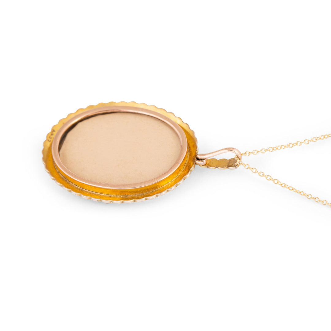 Victorian Seed Pearl and 12k Gold Locket