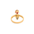 French Ruby and Sapphire Toi et Moi 18k Gold Ring