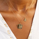 "21" 14k gold and enamel card charm