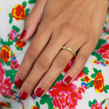 Diamond Baguette and 18k Gold Half Band