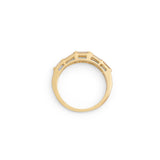 Diamond Baguette and 18k Gold Half Band