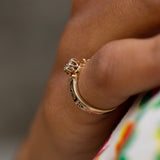 Victorian Diamond, Black Enamel, and 14k Gold Ring