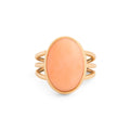 Angel Skin Coral and 14k Gold Ring