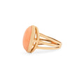 Angel Skin Coral and 14k Gold Ring