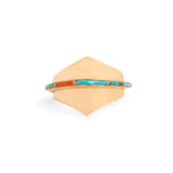 Ben Nighthorse Turquoise, Coral, and Agate 14k Gold Ring